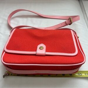 Boden Red and Pink Canvas Crossbody Bag
